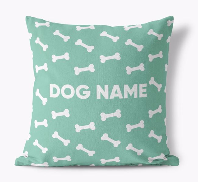 'Bone Pattern' - Personalized {breedFullName} Canvas Pillow